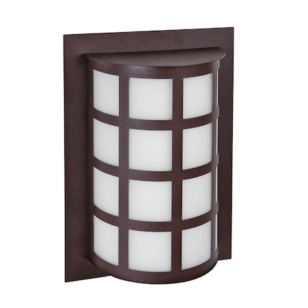 Scala 13 Outdoor Sconce, White Acrylic, Bronze Finish, 1x60W Incandescent